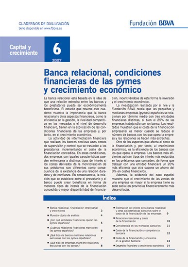 Banca relacional, condiciones financieras de las pymes y crecimiento económico