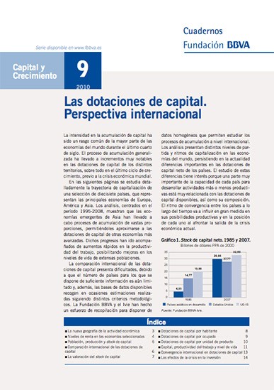 Las dotaciones de capital. Perspectiva internacional