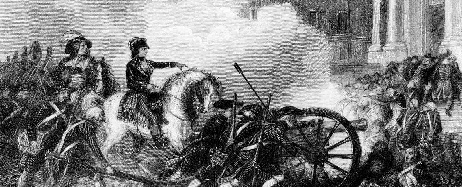 Napoleon defeating counter-revolutionaries, French Revolution, 18th century
