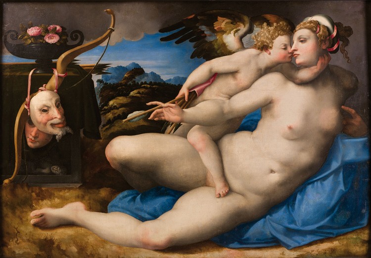 1.Venus-besada-por-Cupido,-Miguel-Angel
