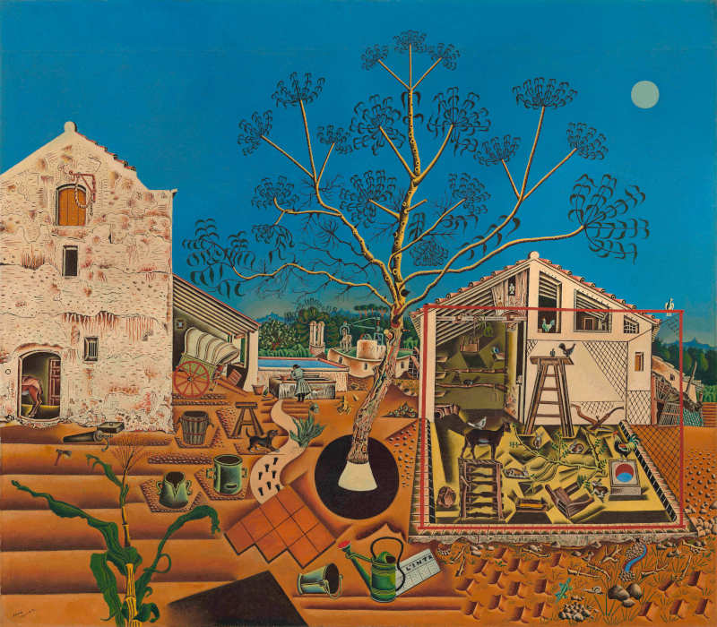 Joan Miró_La masía_1921 - 1922_Óleo sobre lienzo 132,8 x 141,3_Successió Miró, 2023