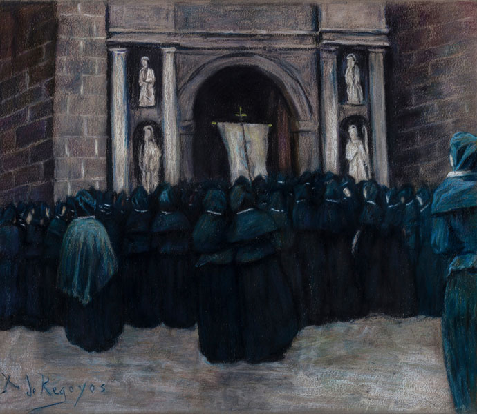Las hijas de María (Servantes de Marie) Darío de Regoyos Pastel sobre papel pegado a lienzo sobre madera, 43 x 49 cm 1891 Colección particular